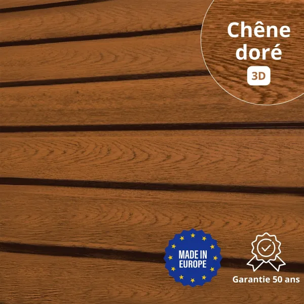 Tôle de Bardage Vario Chêne Doré 3D