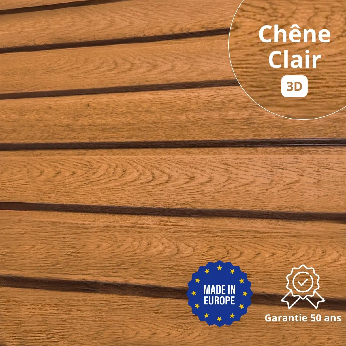 Tôle de Bardage Vario Chêne Clair 3D