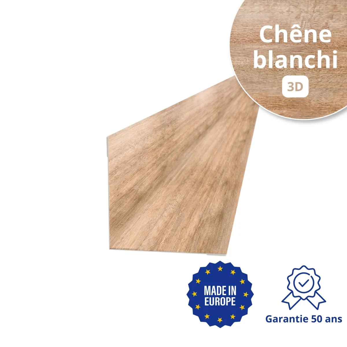 Profil d'angle intérieur finition Chêne Blanchi 3D