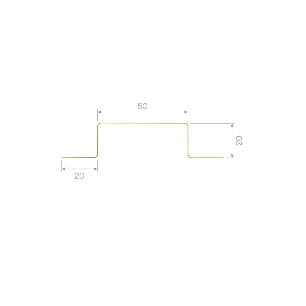 Profil Omega 20 x 20 x 50 mm
