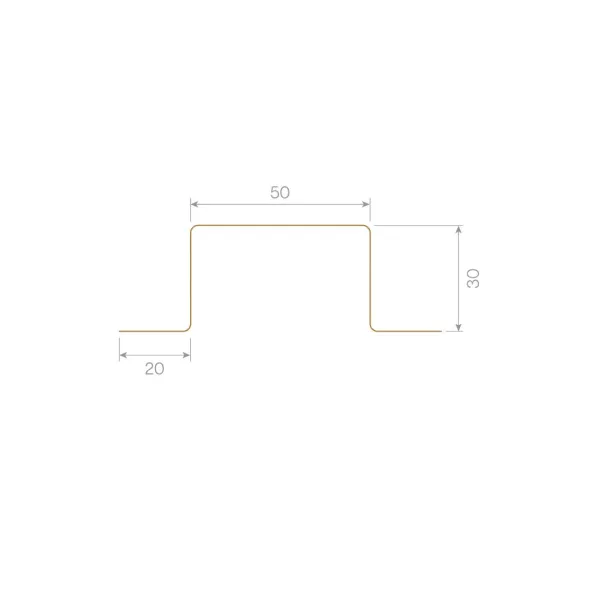 Profil Omega 20 x 30 x 50 mm - 2