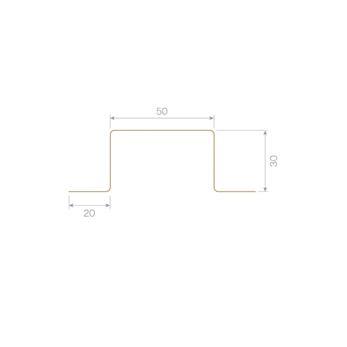 Profil Omega 20 x 30 x 50 mm
