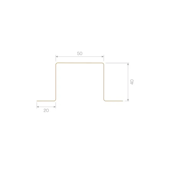 Profil Omega 20 x 40 x 50 mm - 2