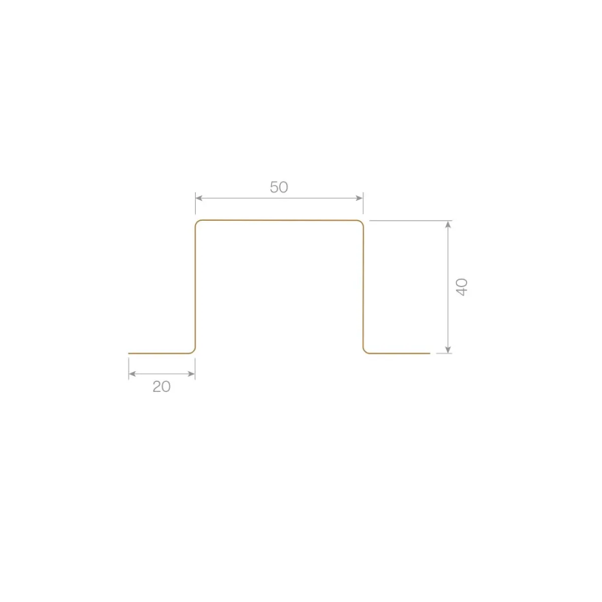 Profil Omega 20 x 40 x 50 mm