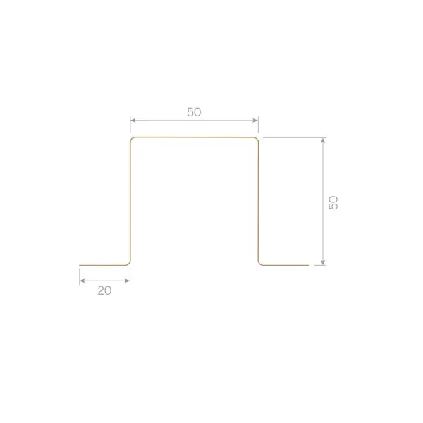 Profil Omega 20 x 50 x 50 mm - 2