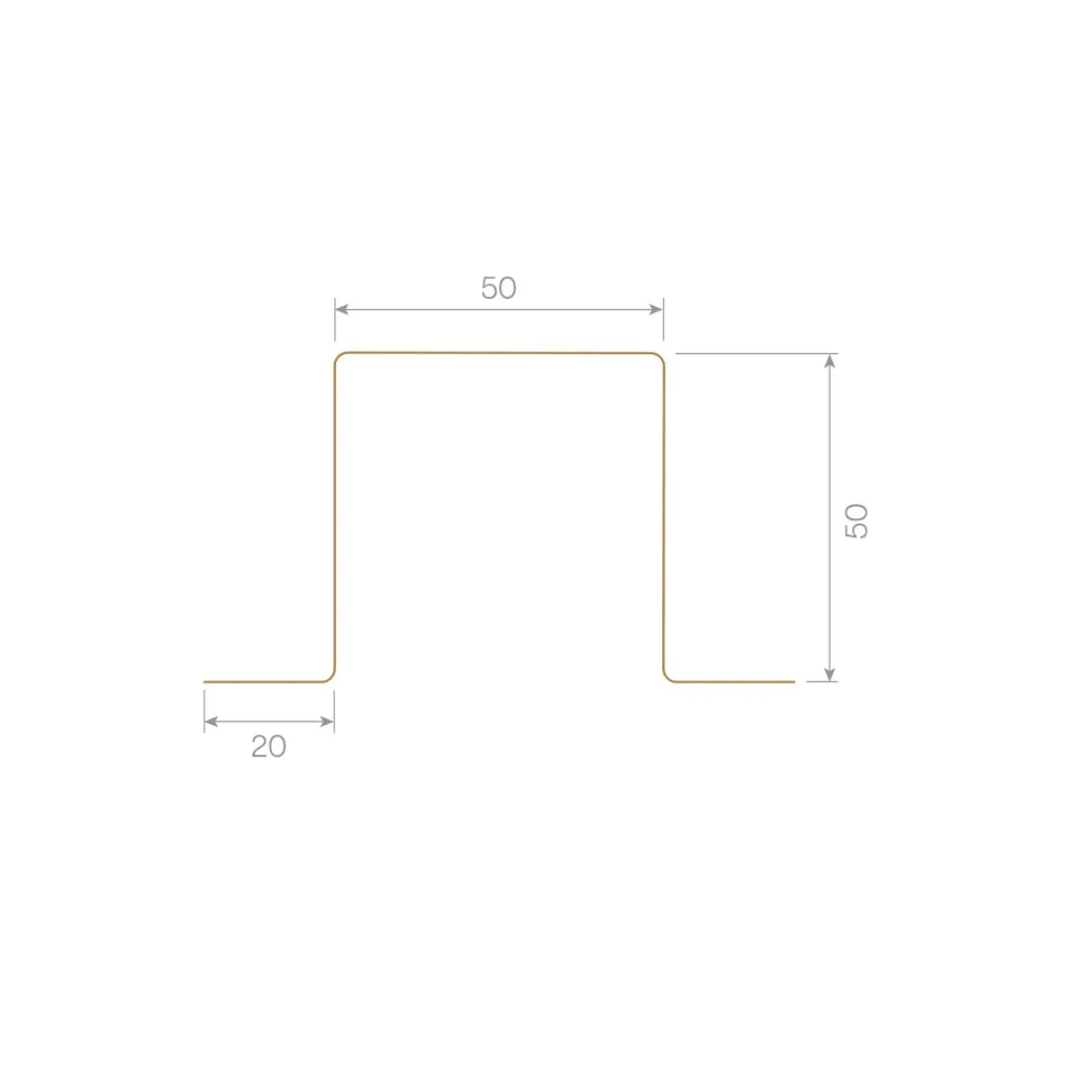 Profil Omega 20 x 50 x 50 mm