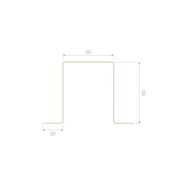 Profil Omega 20 x 60 x 50 mm - 2