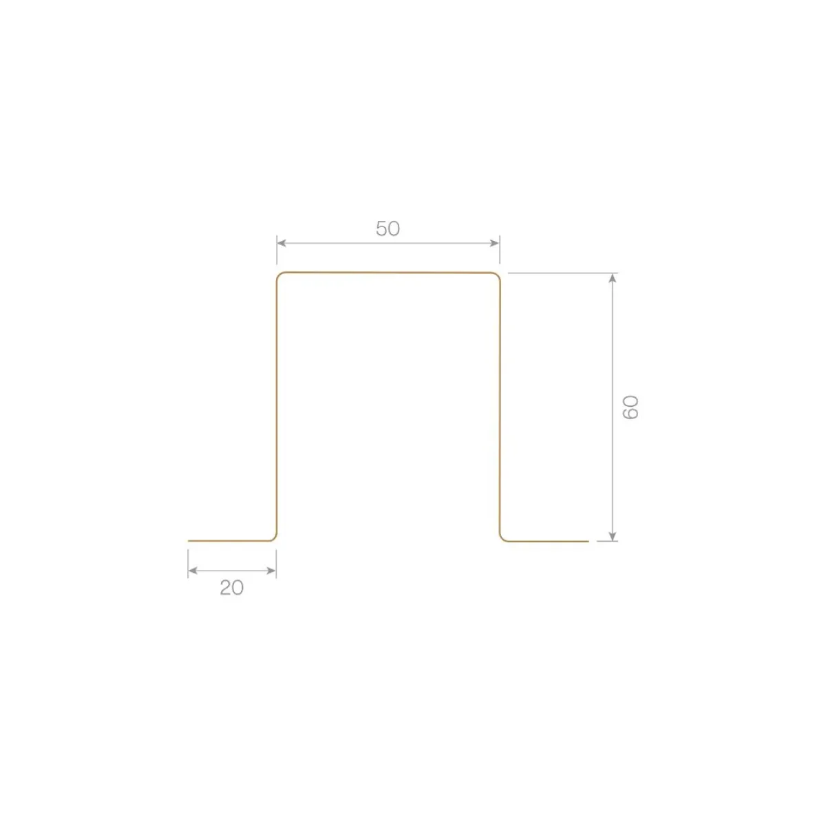 Profil Omega 20 x 60 x 50 mm