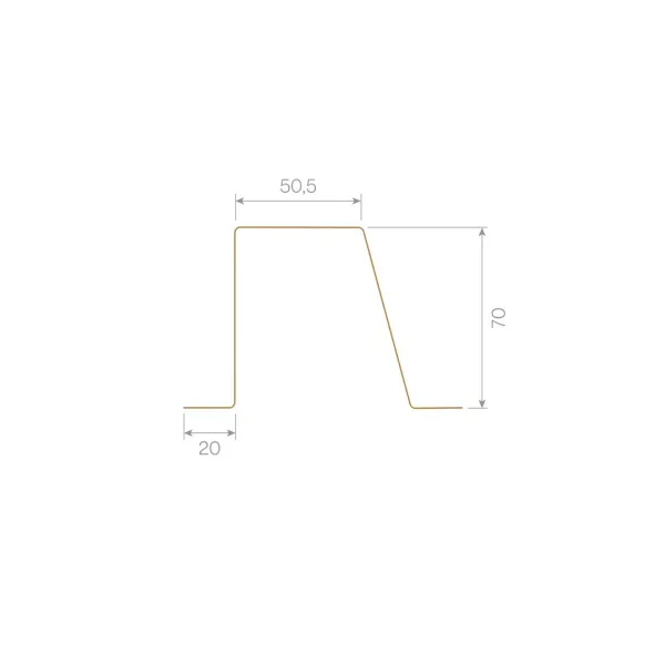 Profil Omega 20 x 70 x 50 mm - 2