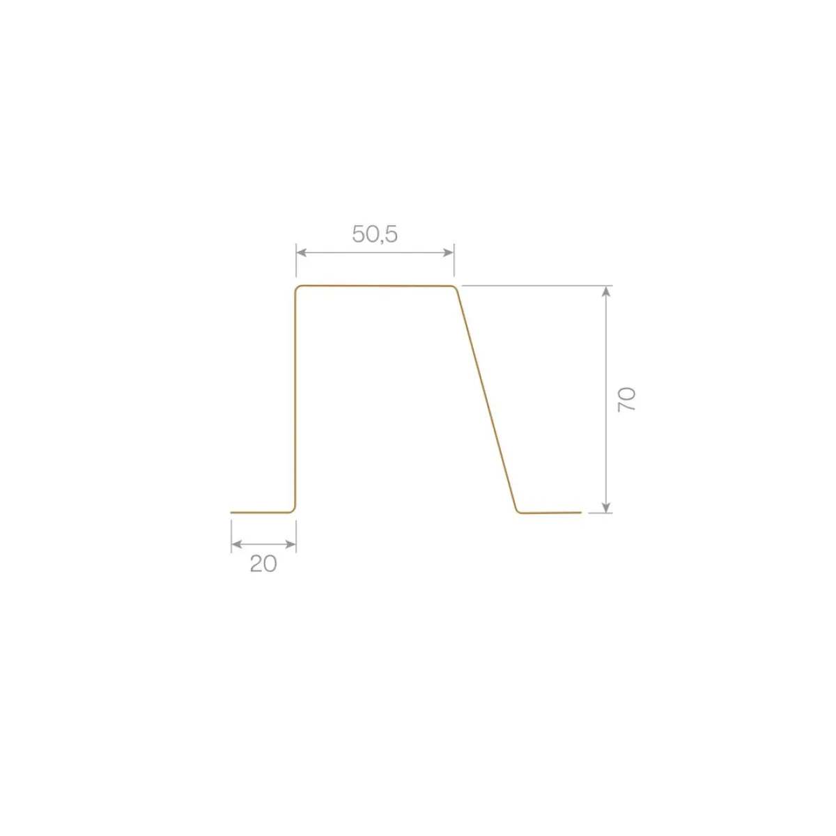 Profil Omega 20 x 70 x 50 mm