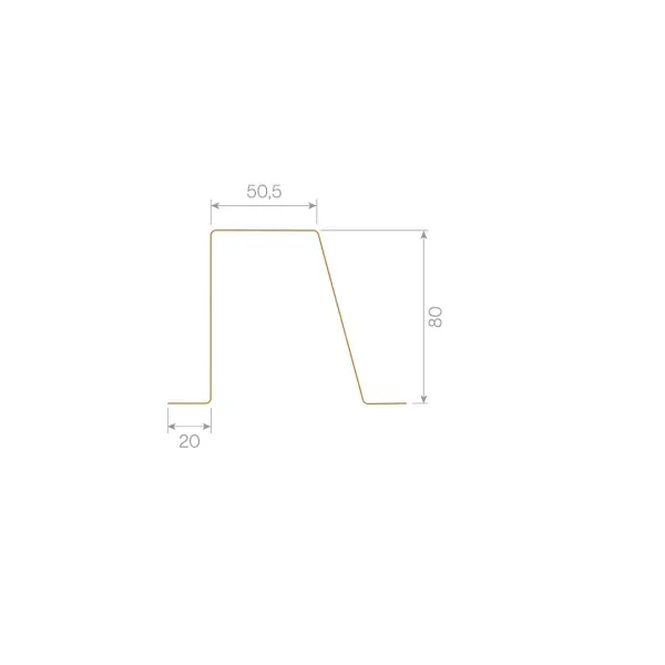 Profil Omega 20 x 80 x 50 mm - 2