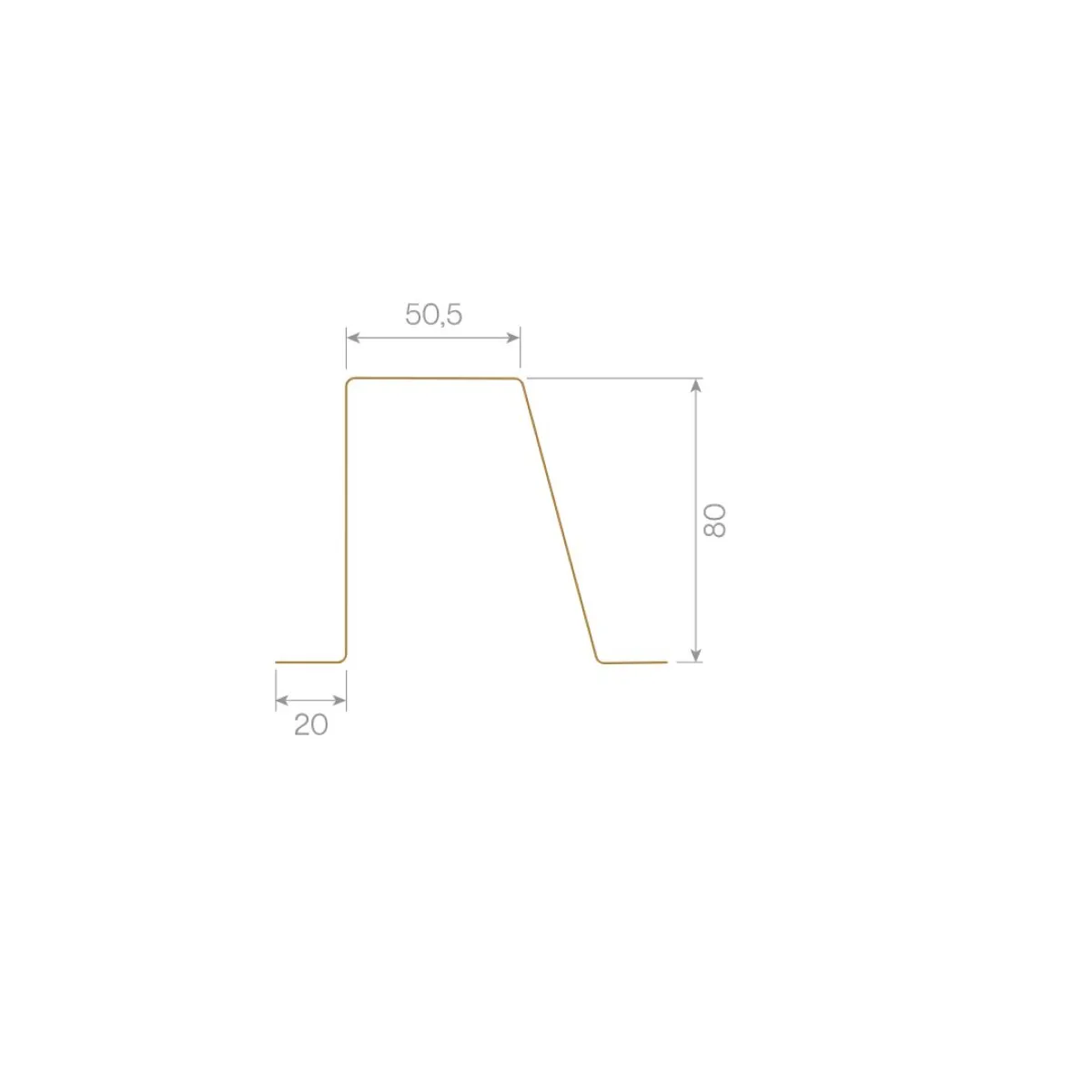 Profil Omega 20 x 80 x 50 mm
