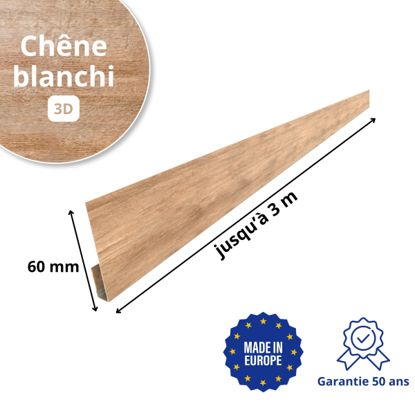 Profil d'angle J-Type finition Chêne Blanchi 3D - 2