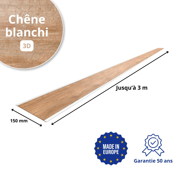 Jonction de tôle plane finition Chêne Blanchi 3D - 2
