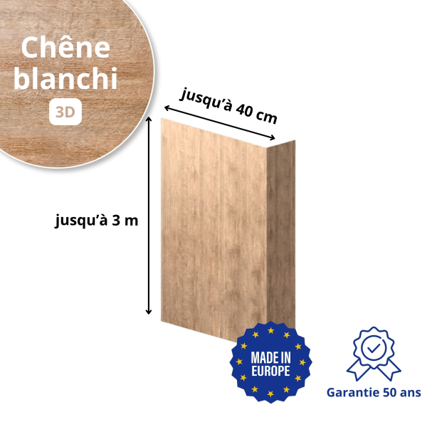 Habillage de tableau Chêne Blanchi 3D - 2