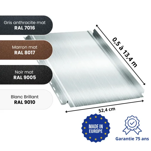 Tôle joint debout aluminium Snap Lock - 2