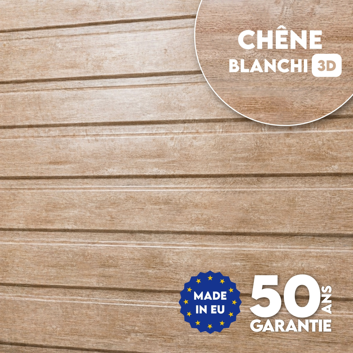 Tôle de Bardage Vario Chêne Blanchi 3D