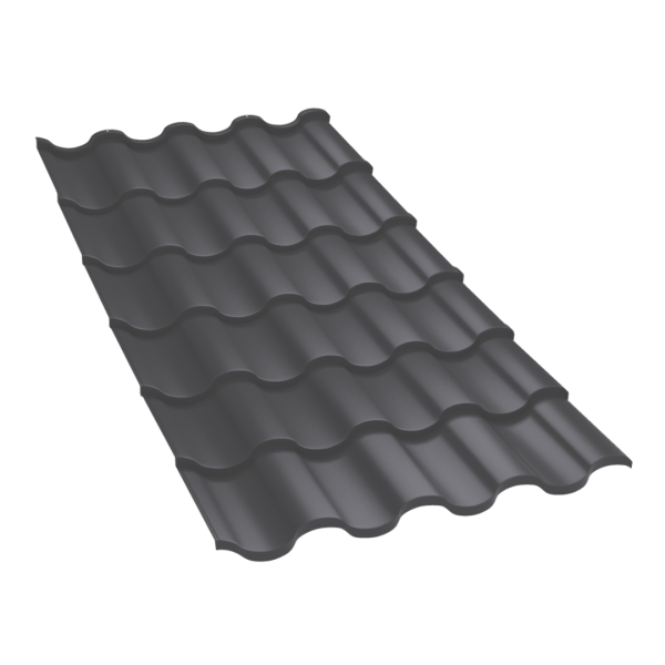 Tôle imitation tuile Centro Gris Graphite mat - 6