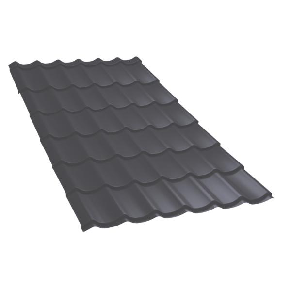 Tôle imitation tuile Platino Gris Graphite mat - 4