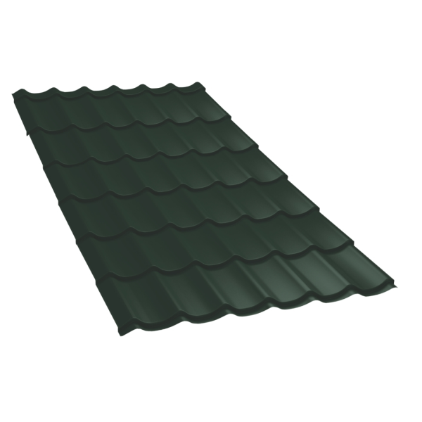 Tôle imitation tuile Platino Vert mat - 4