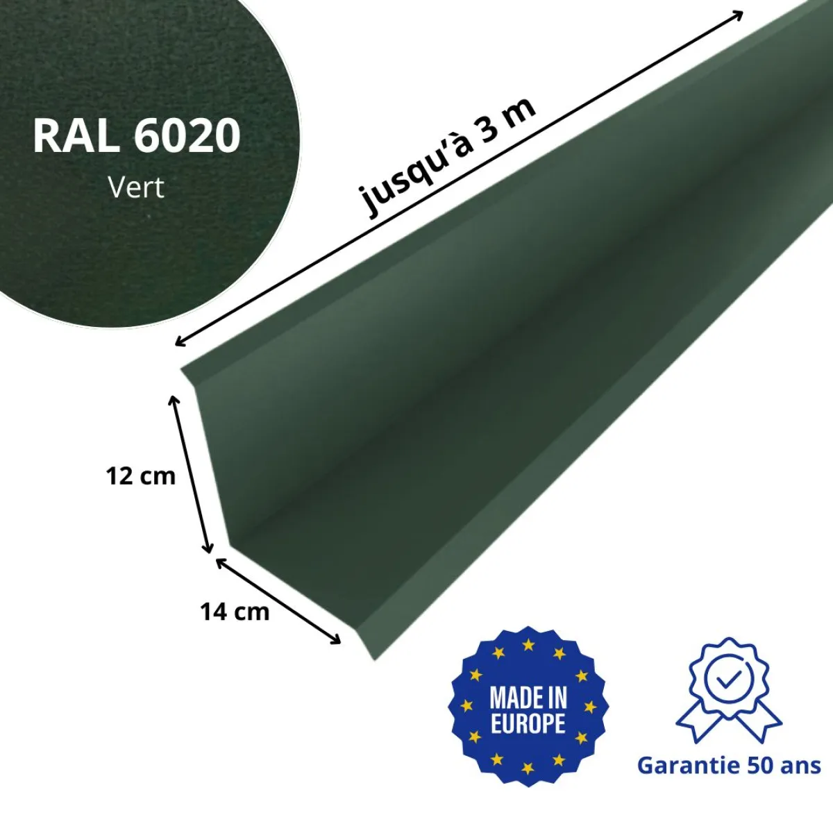 Solin de toiture Vert mat