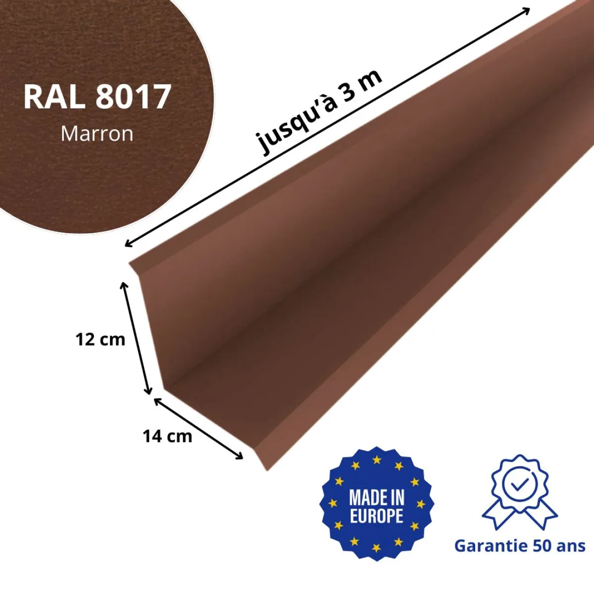 Solin de toiture Marron mat