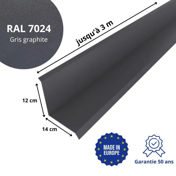 Solin de toiture Gris Graphite mat - 2
