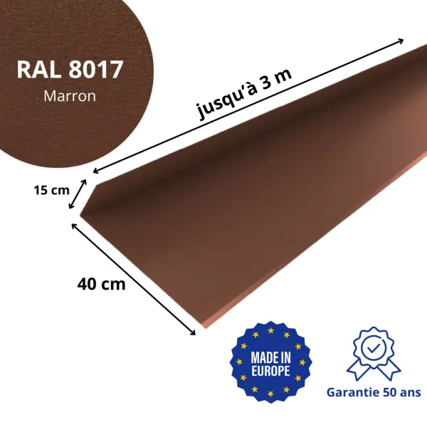 Solin de haut de cheminée Marron mat - 2