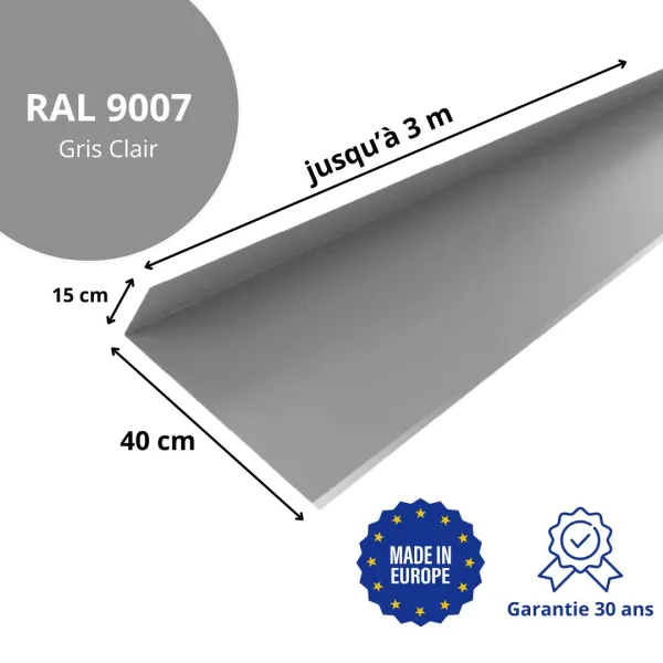 Solin de haut de cheminée Gris Clair brillant - 2