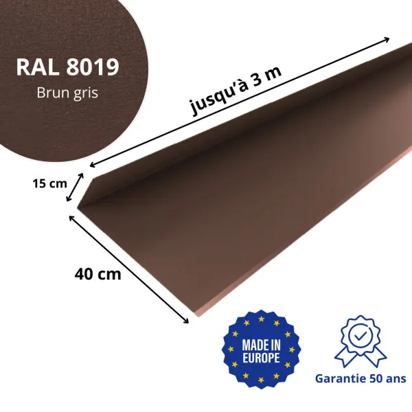 Solin de haut de cheminée Brun Gris mat - 2
