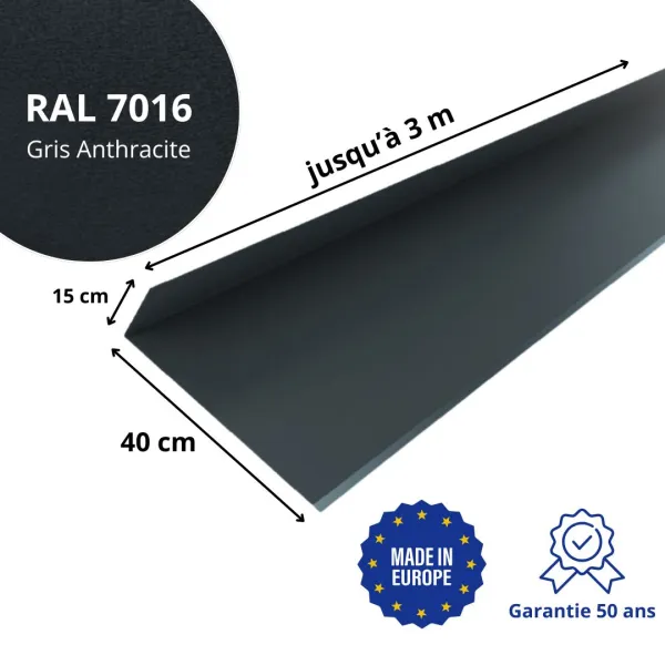 Solin de haut de cheminée Gris Anthracite mat - 2