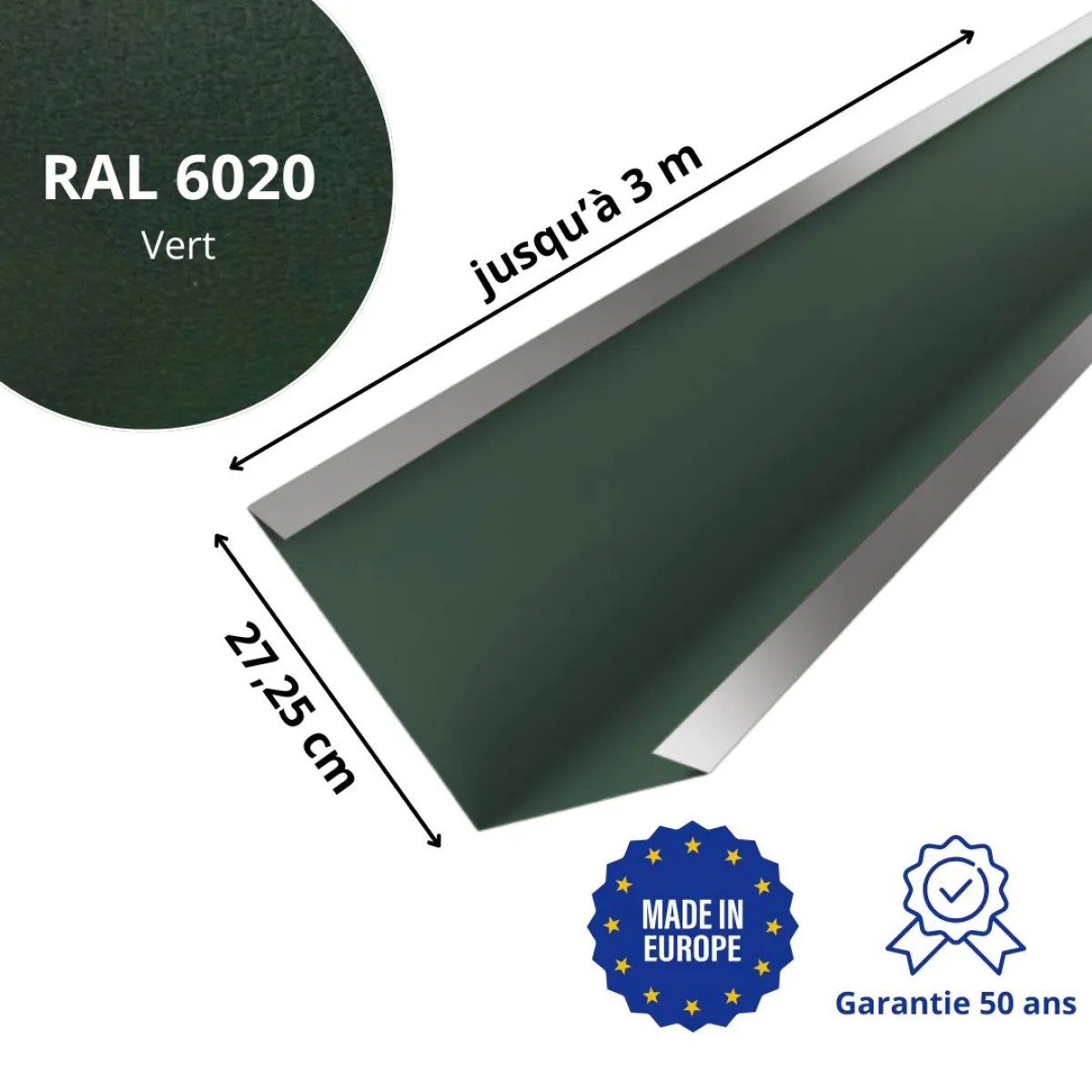 Bande de noue Vert mat