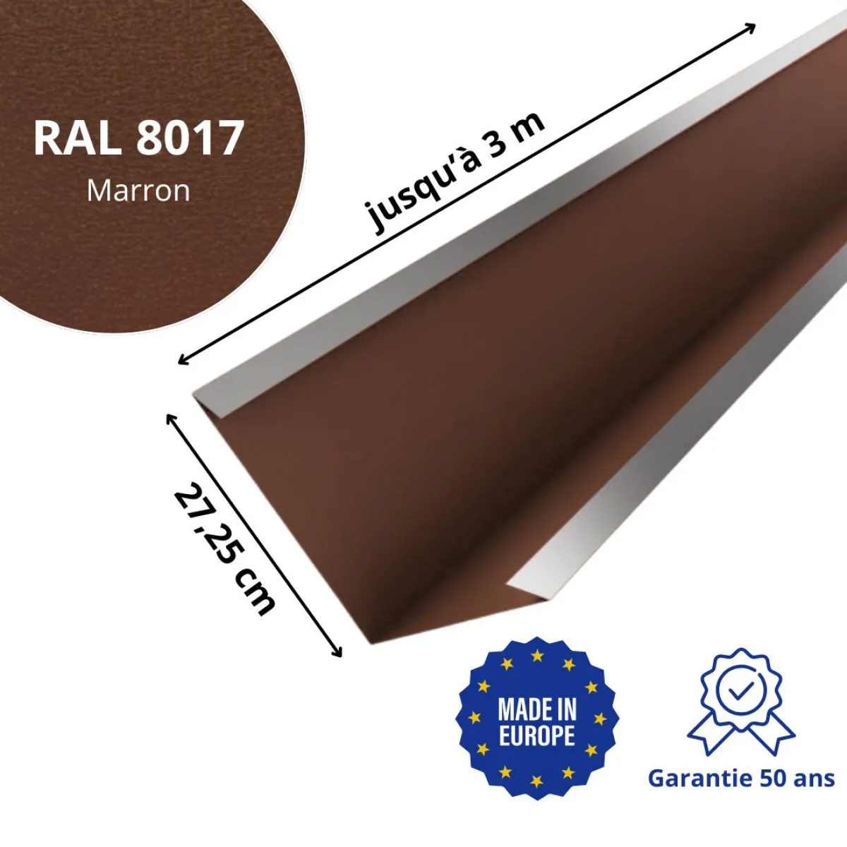Bande de noue Marron mat
