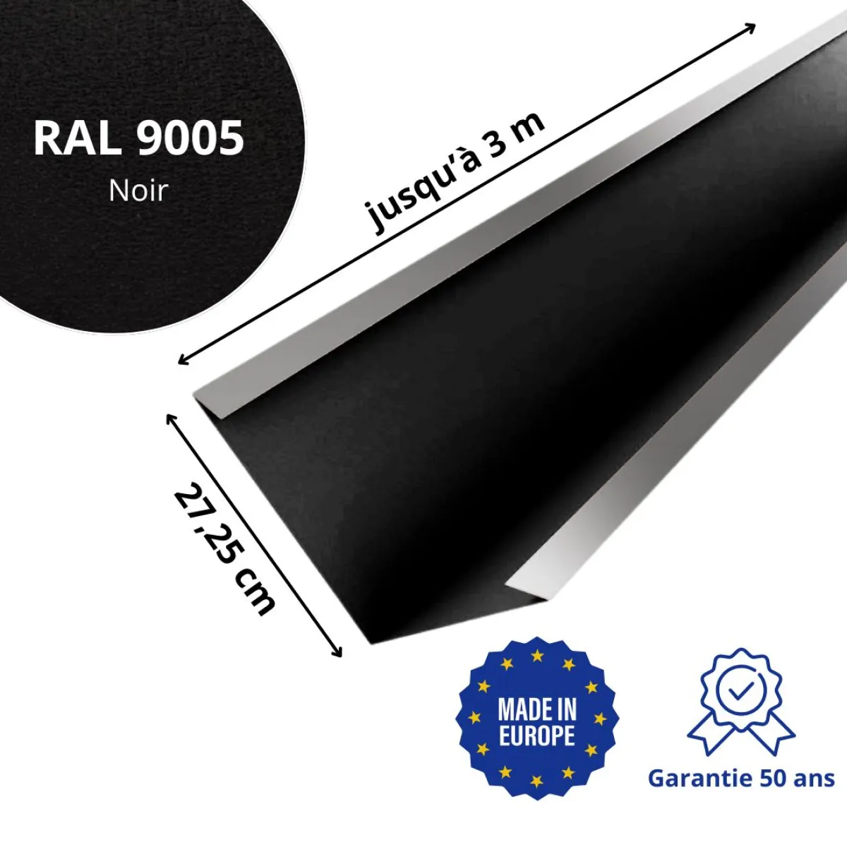 Bande de noue Noir mat