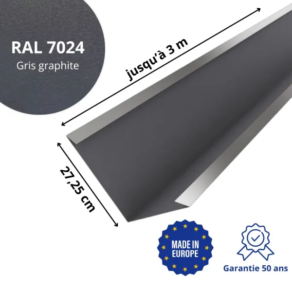 Bande de noue Gris Graphite mat - 2