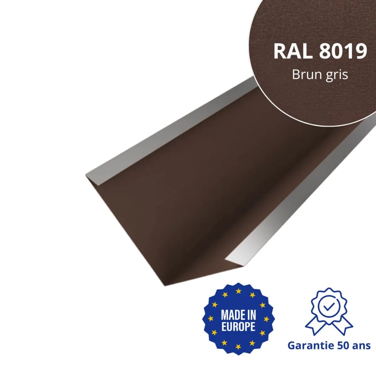 Bande de noue Brun Gris mat