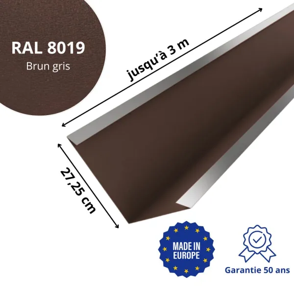 Bande de noue Brun Gris mat - 2
