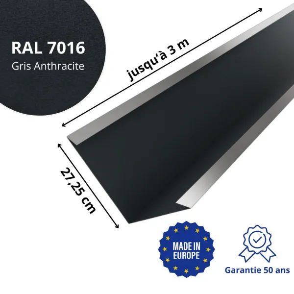 Bande de noue Gris Anthracite mat - 2