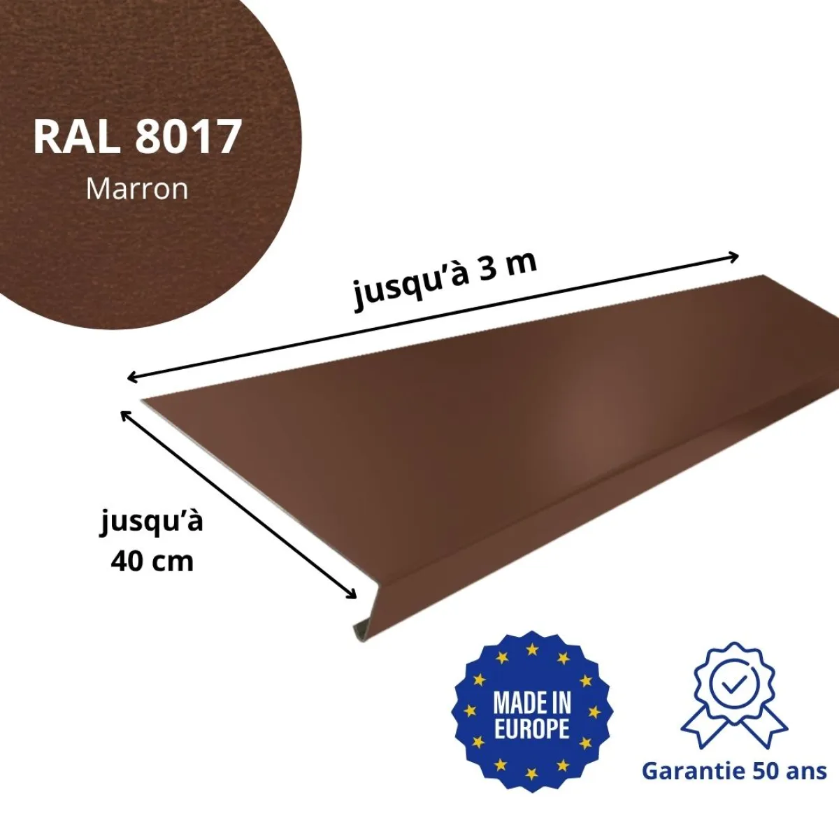 Appui de fenêtre Marron mat