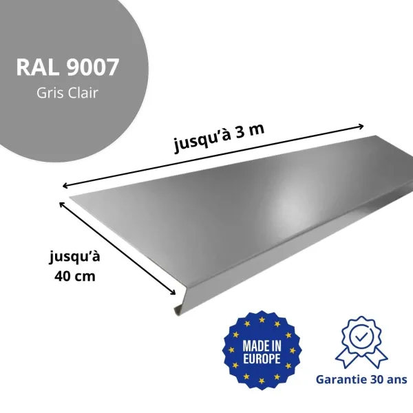 Appui de fenêtre Gris Clair brillant - 2