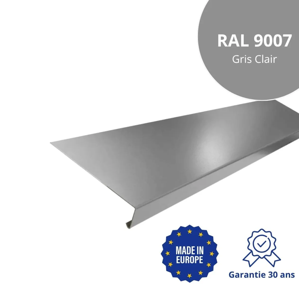 Appui de fenêtre Gris Clair brillant