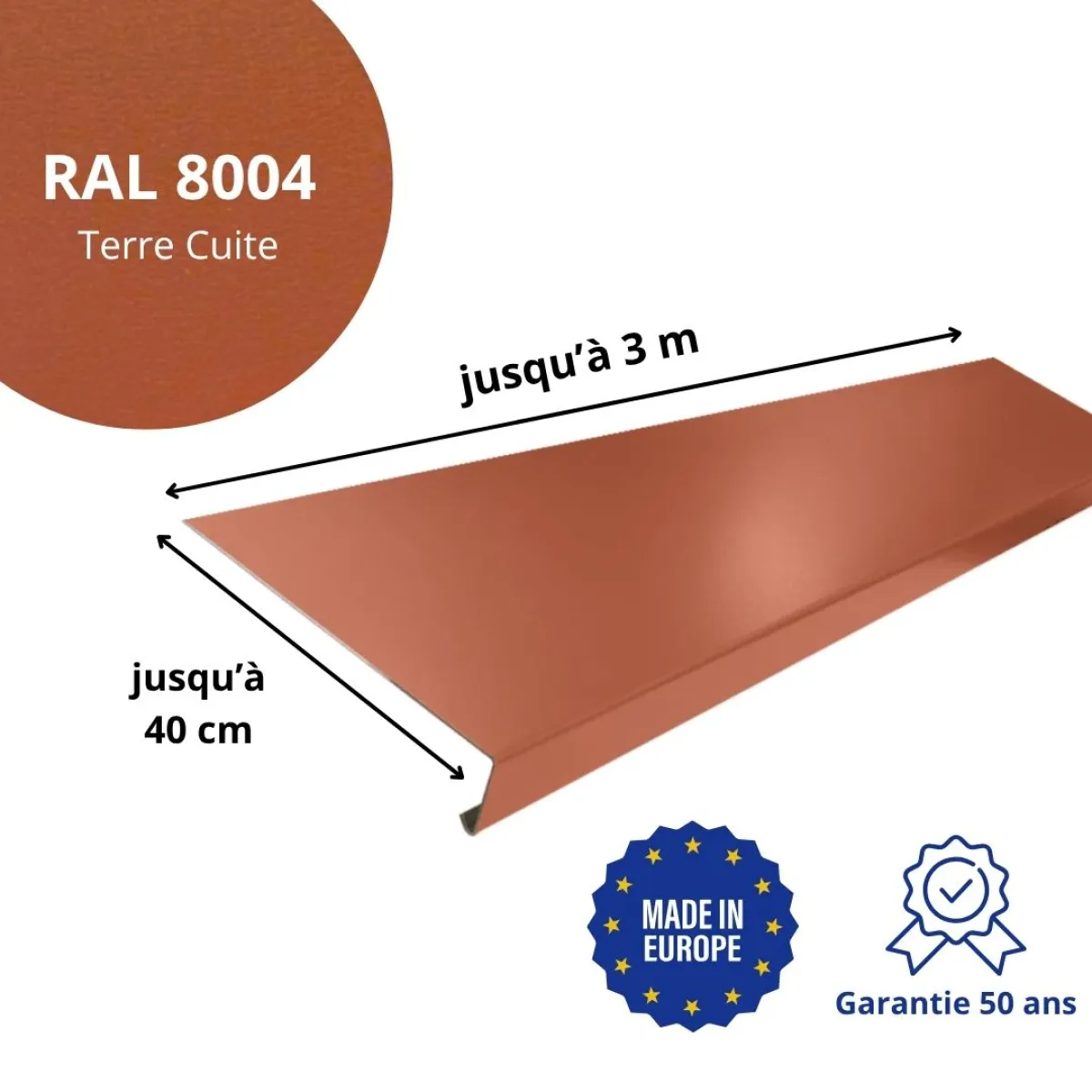 Appui de fenêtre Terre Cuite mat