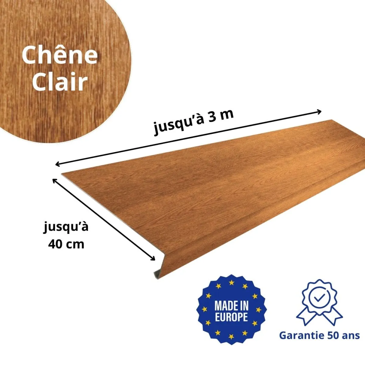 Appui de fenêtre Chêne Clair 3D