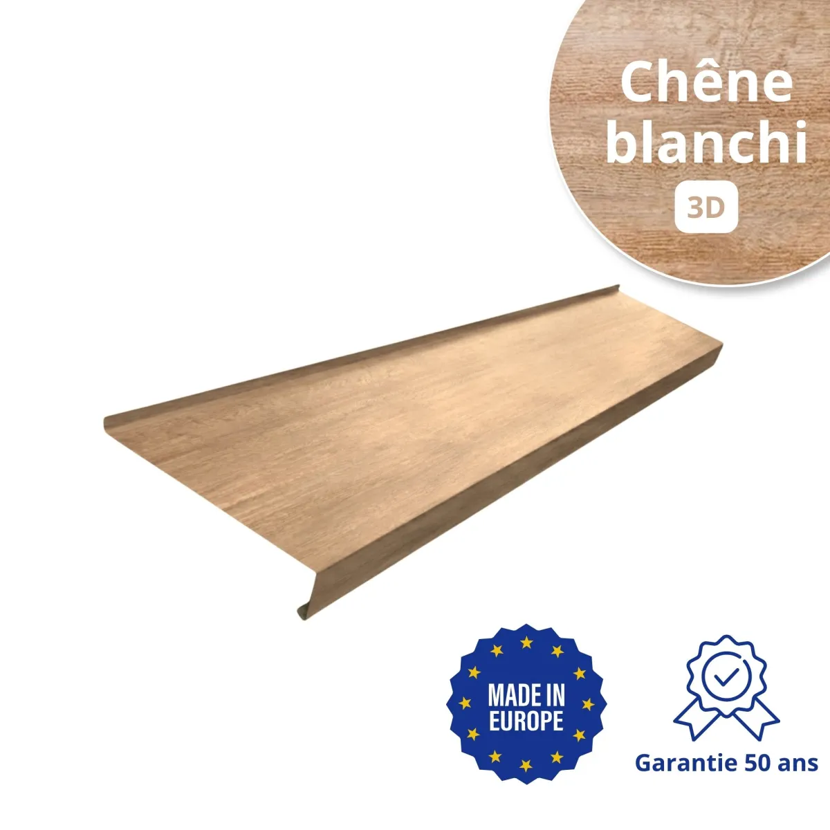 Appui de fenêtre avec rebord Chêne Blanchi 3D