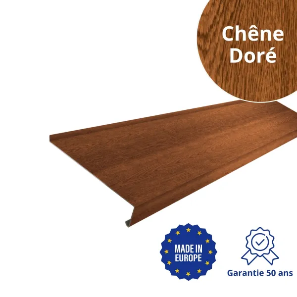 Appui de fenêtre avec rebord Chêne Doré 3D - 1