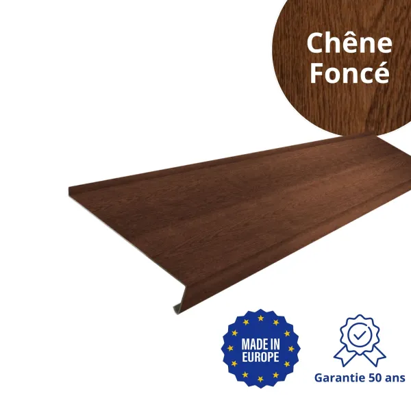 Appui de fenêtre avec rebord Chêne Foncé - 1