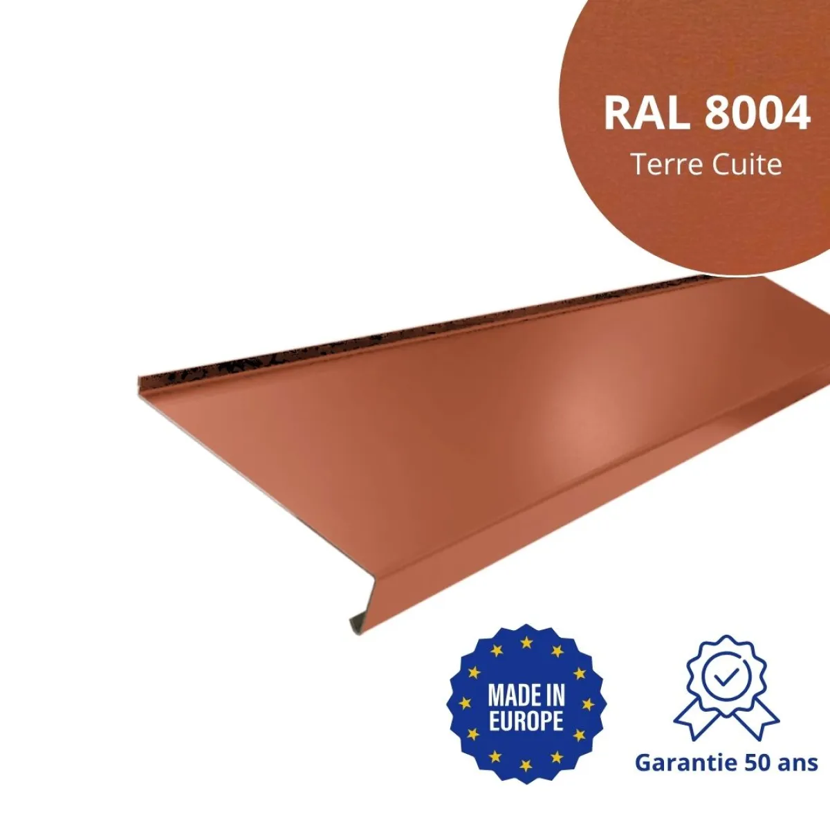 Appui de fenêtre avec rebord Terre Cuite mat