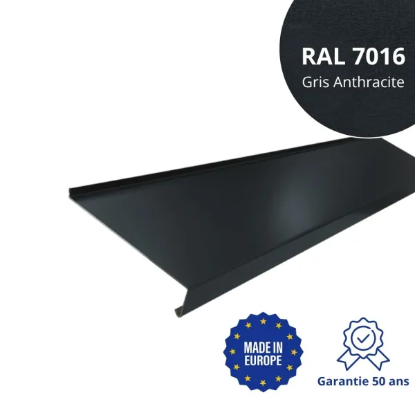 Appui de fenêtre avec rebord Gris Anthracite mat - 1