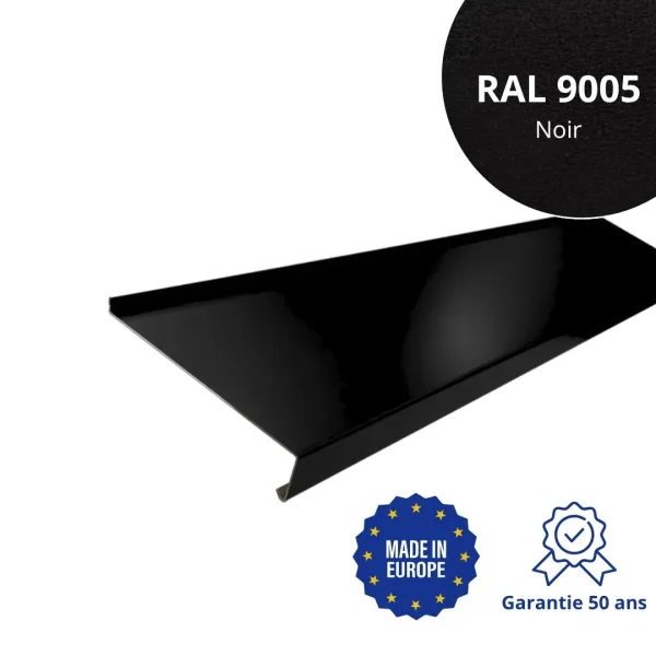 Appui de fenêtre avec rebord Noir mat - 1