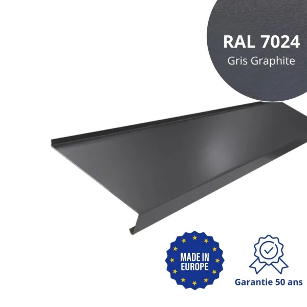Appui de fenêtre avec rebord Gris Graphite mat - 1